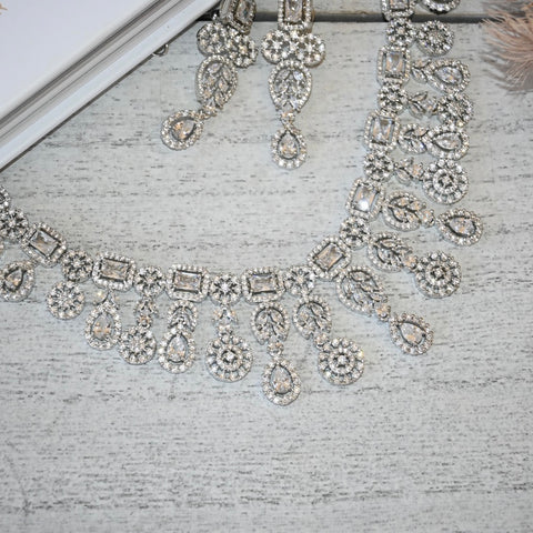 AVA ~ CZ zircon necklace set/ Bridal