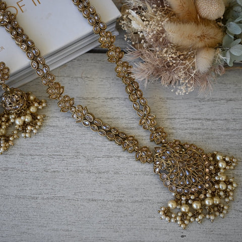 DILBAR ~ long AD necklace and earrings