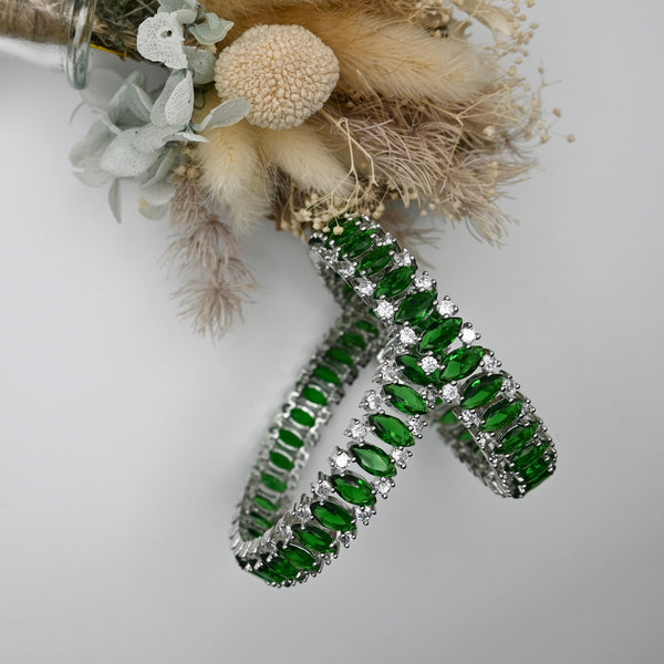 Sami- Cubic zirconia bangles with green or ruby hues