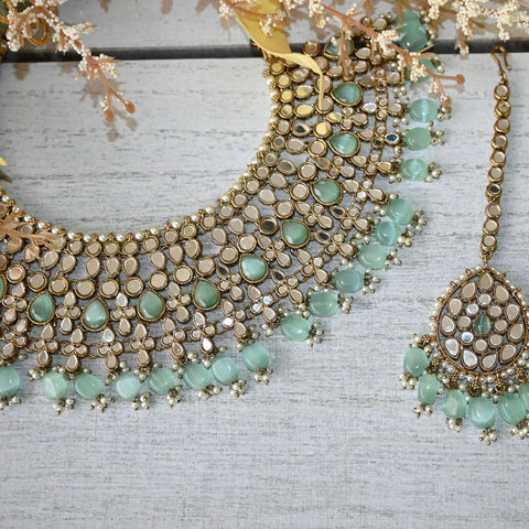 MALALA ~ sea green mirror set