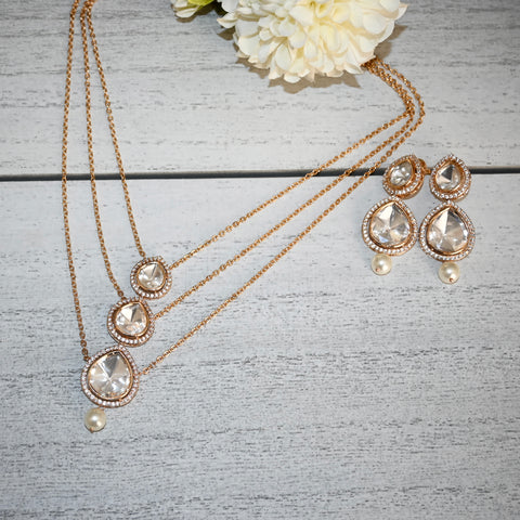 KAVISHA ~ foil kundan Indo- Western necklace set