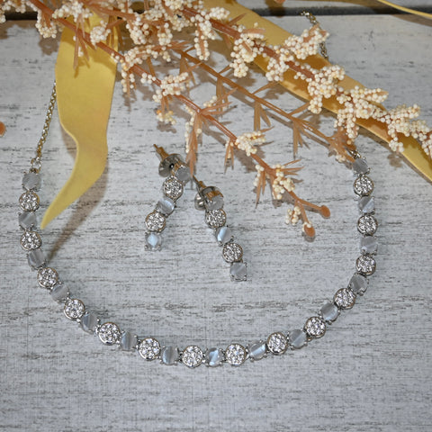 GIGI ~ zircon necklace with earrings